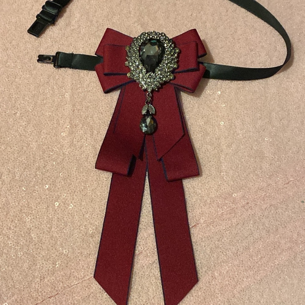 Burgundy Bow Tie #022 View 4